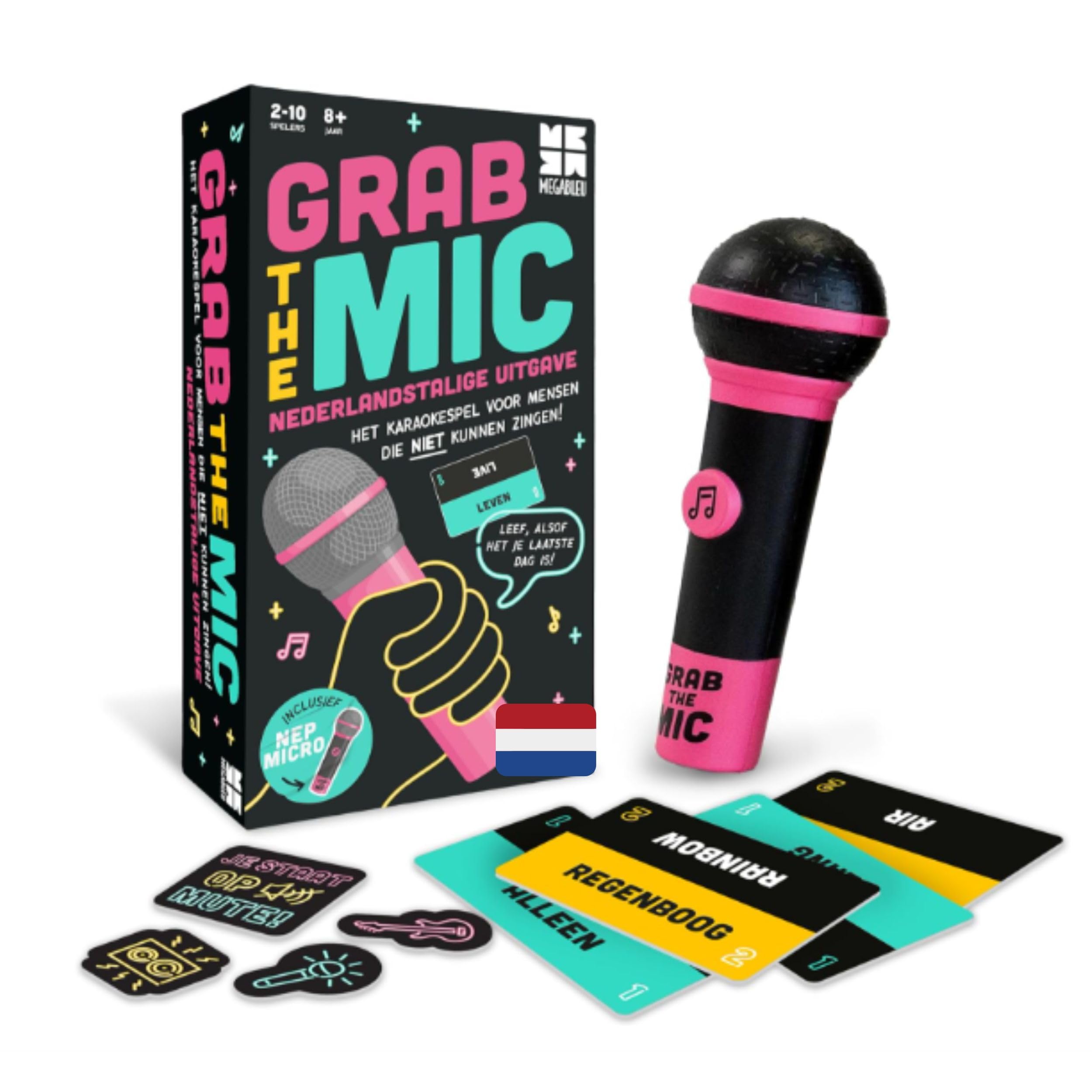 Megableu - Grab The Mic - Juego de Karaoke para Enfants 8 ANS+ - Divertido Juego Familiar Musical Juego para el Hogar - Juego Interactivo de Fiesta Sin Talento de Canto - No Necesita Baterías