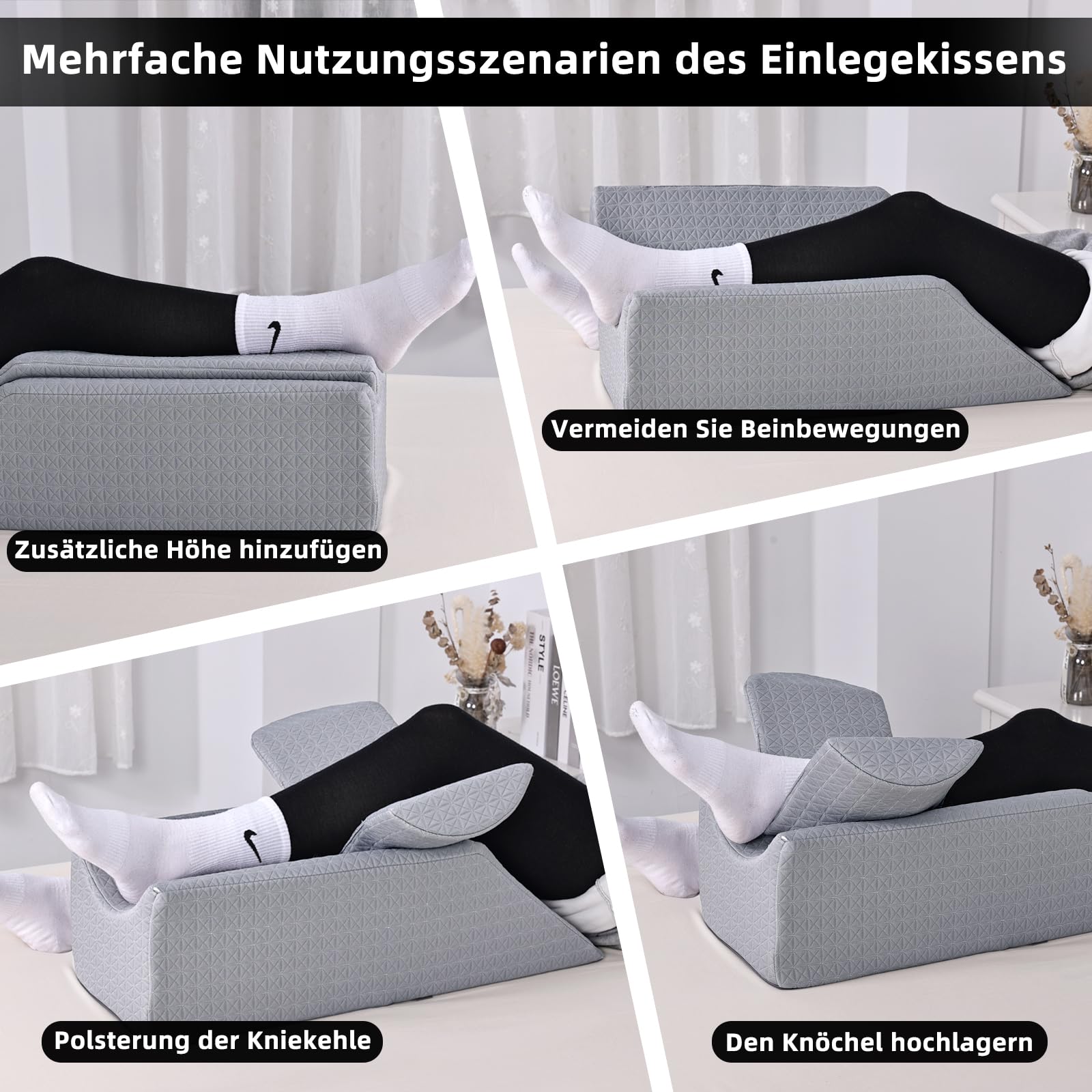 Memory-Schaumstoff Venenkissen | Nach Operationen, Verletzungen, Beinhochlagerung, Beine hochlegen