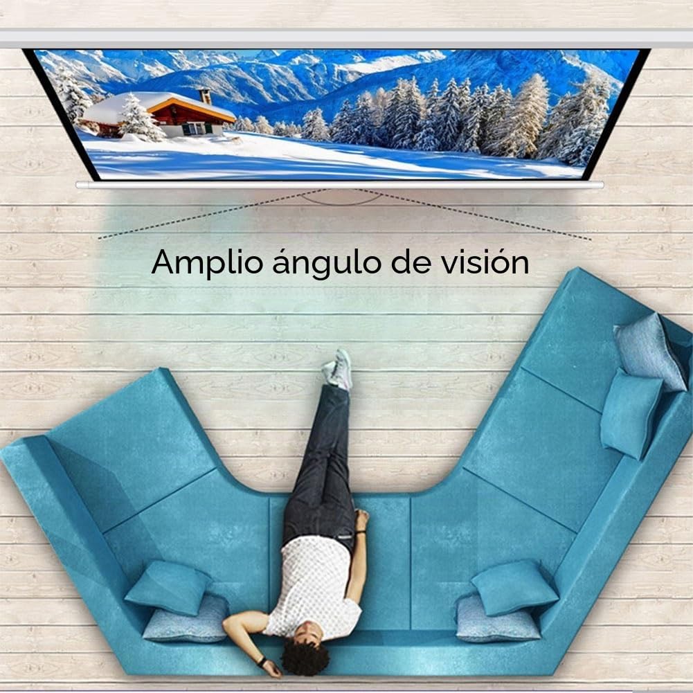 Pantalla de proyector motorizada de 60/72″ con Control Remoto inalámbrico, Pantalla de Cine eléctrica 4:3, Control Remoto, for Cine en casa, Interior y Exterior(72 Inch)