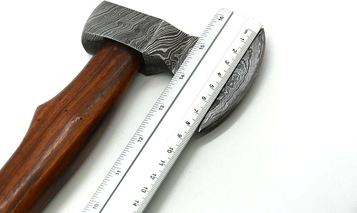 NOORAKI 14" Camping Axe Hatchet Tomahawk | Handmade Damascus Carbon Steel Hunting Viking Axe, Chopping Axe, Throwing Axe, Gardening & Bushcraft Axe for Outdoor Wood | Viking Gifts for Men with Sheath