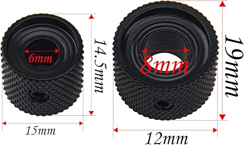 Miniatura 5 de 2 perillas de control apiladas concéntricas dobles para guitarra eléctrica y bajo (negro)