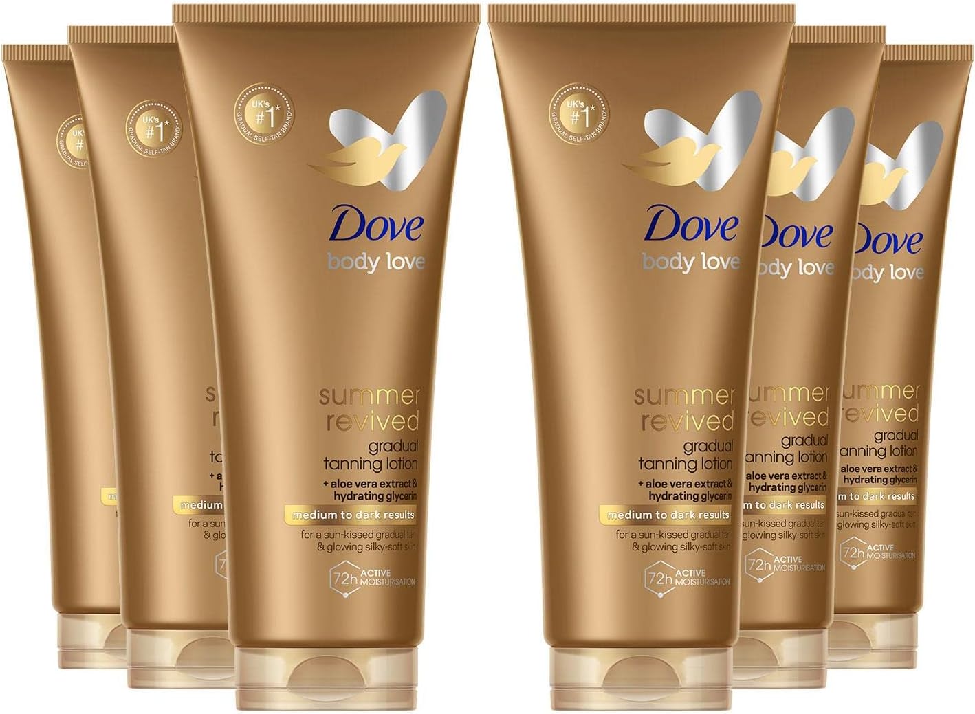 Dove Derma Spa Summer Revived Medium to Dark Skin Body Lotion 200ml (PACK OF 6