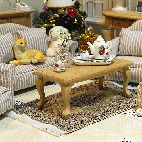 Miniatura 4 de iLAND Accesorios de casa de muñecas en miniatura para muebles de casa de muñecas en escala 112 y muñecas de 3 a 12 pulgadas, alfombras tejidas de
