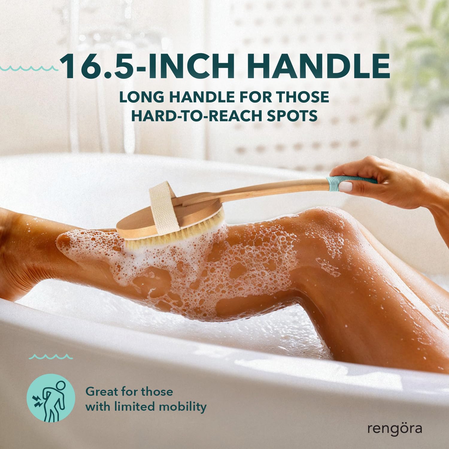 Körperbürste, Peeling Bürste zum trockenbürsten - für Lymphdrainage, Cellulite-Behandlung & Massage