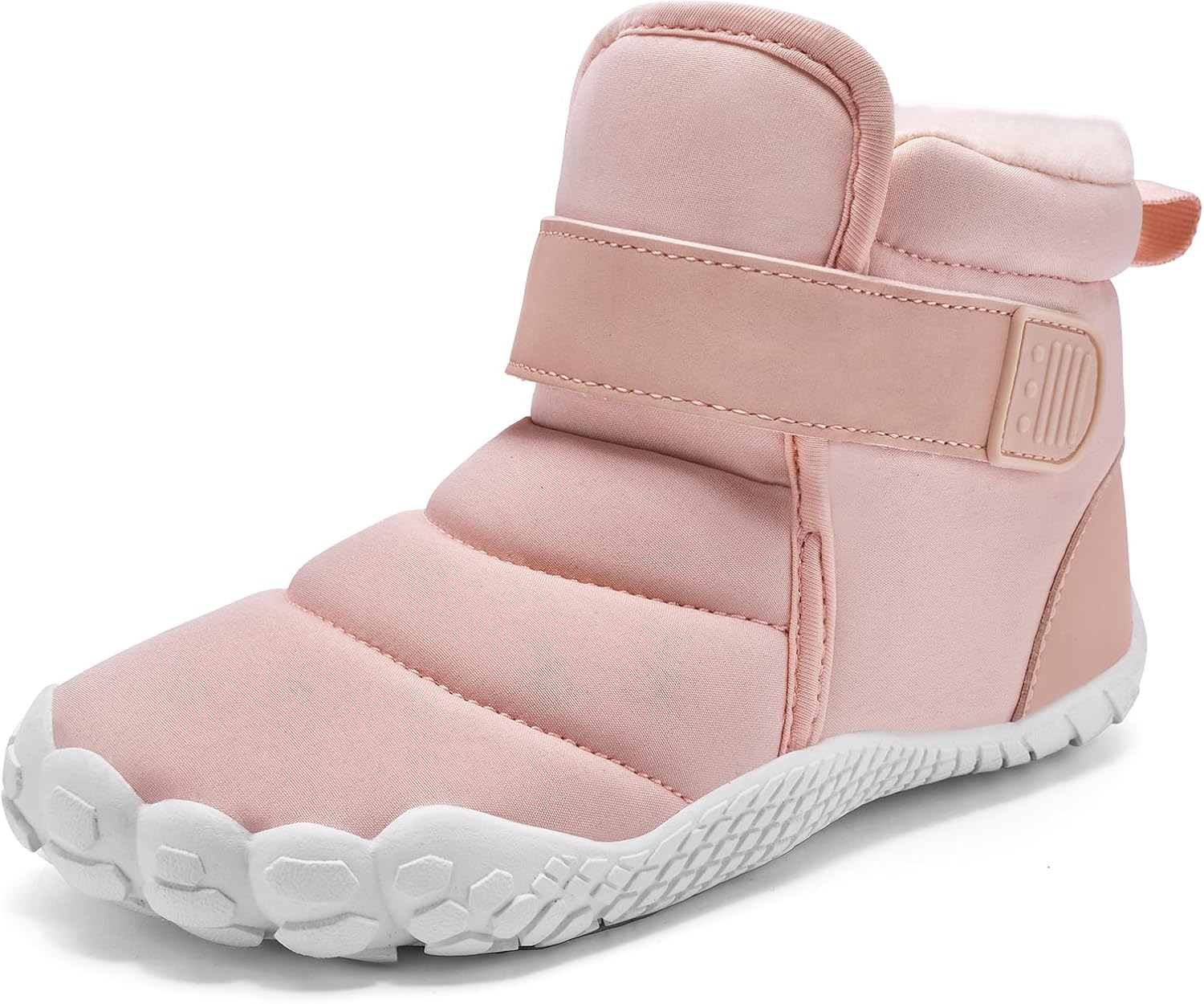 Toddler Boys Girls Snow Boots, Winter Insulated High-Top Barefoot Shoes with Non-Slip Sole & Fleece Lining