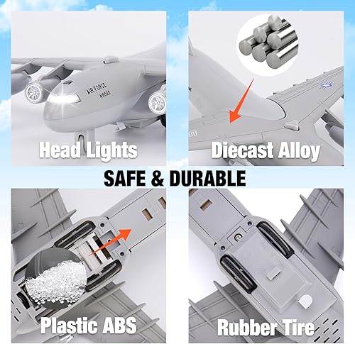 Miniatura 10 de Crelloci Juguete de chorros de combate a presión, vehículos de juguetes del ejército que incluyen juguetes de tanque, bombardero y chorros de