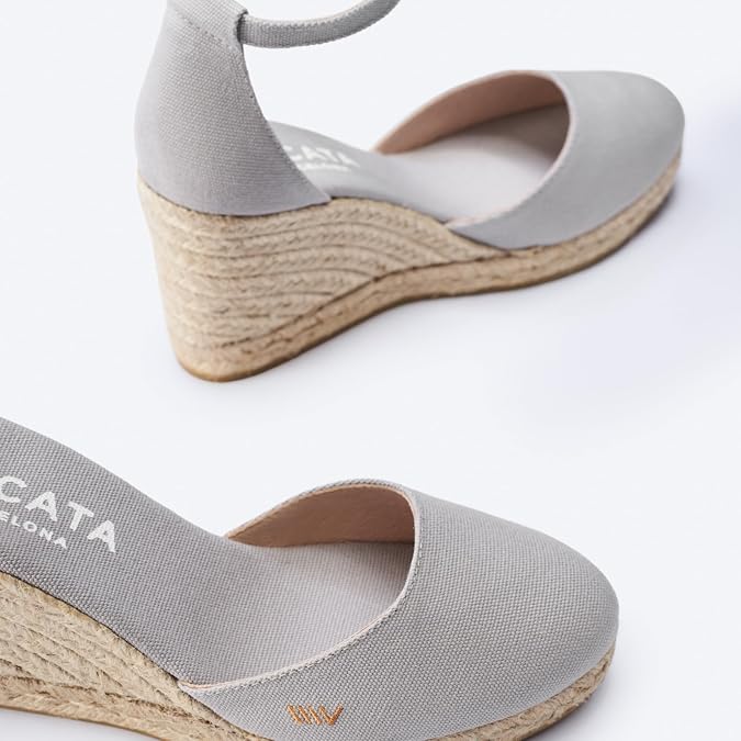 Viscata Estartit Espadrille Canvas Wedges Spain Handmade 3 12 Heel Women's Sandals with Breathable Organic Cotton Canvas and 100% Natural Jute Midsole for all Occasions: Casual, Work, Party
