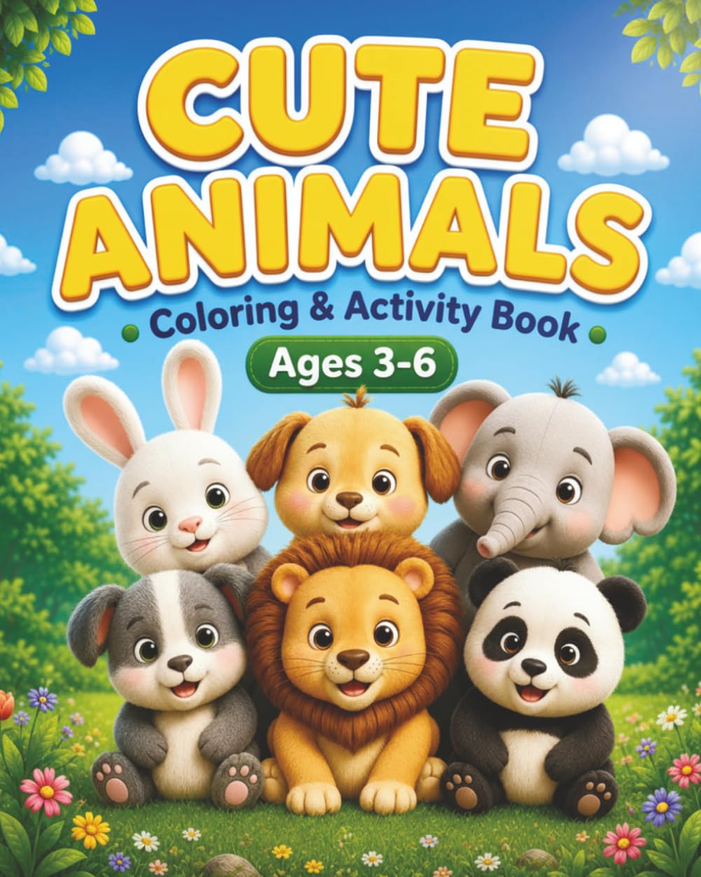 Cute Animals Coloring & Activity Book for Ages 3–6