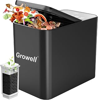 Growell Electric Composter for Kitchen, 3.2L Indoor Countertop Compost Bin | Quiet & Odorless, 3-Year Warranty Brushless Motor, 30,000 Hours Use, ETL Listed, Auto-Clean, LED Display, Food Waste Recycler