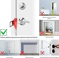 Vista 5 de AceMining Cerradura de puerta portátil para seguridad en el hogar, cerradura de puerta de viaje, cerraduras de bloqueo de viaje para mayor seguridad