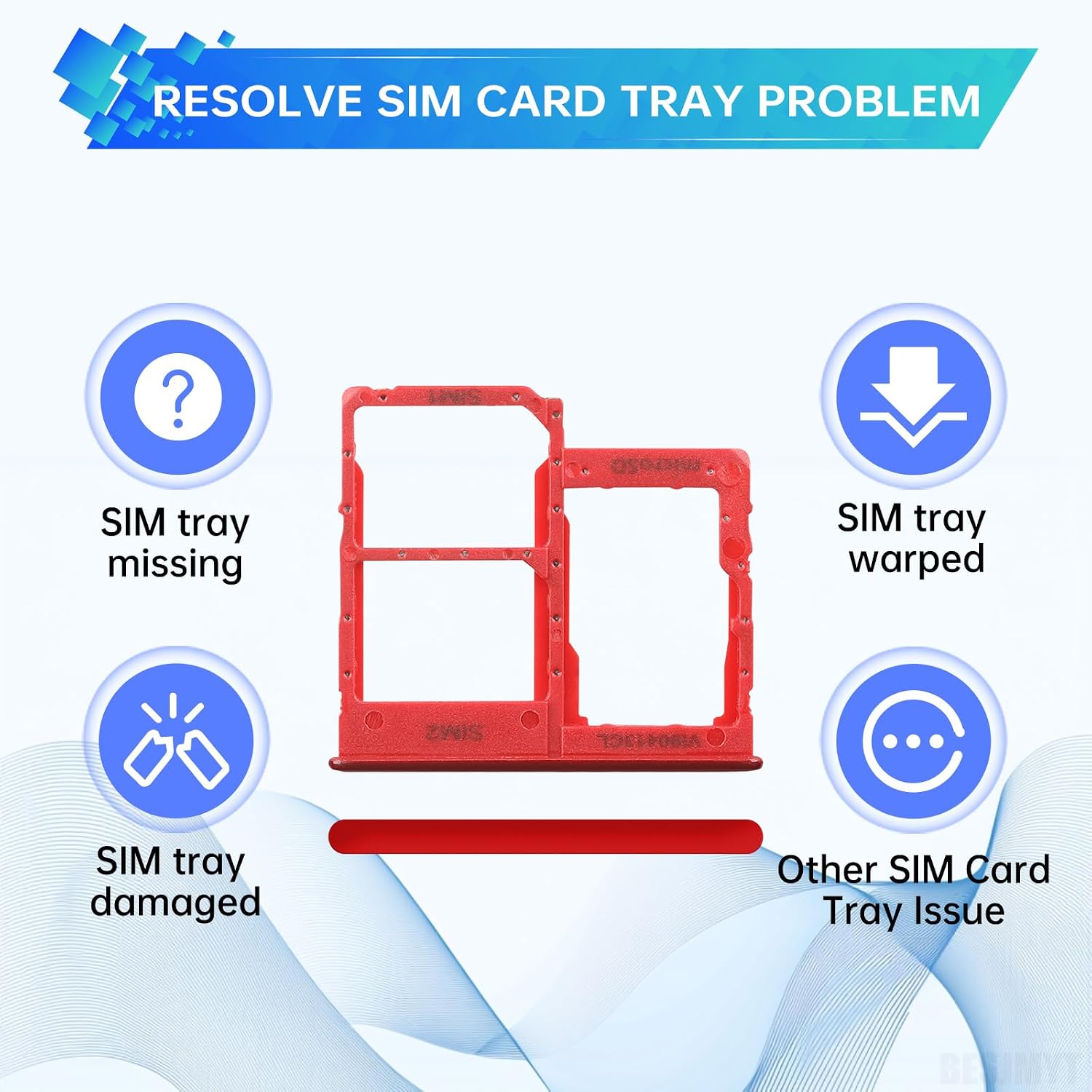 Sim Card Tray Replacement for Samsung Galaxy A31 Prism Crush Red | Card Tray Slot Holder Bracket Adapter Single SIM Version with Needle Ejector for A31 SM-A315F A315F DS A315G DS