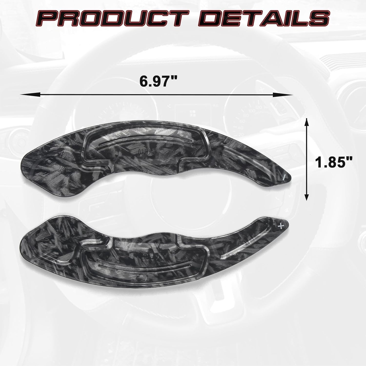 x xotic tech Black Forged Pattern Paddle Shifter Extensions Cover Trim Compatible with Honda Civic 10th Gen Accord 9th 10th Gen Odyssey CR-V Insight or Acura TL