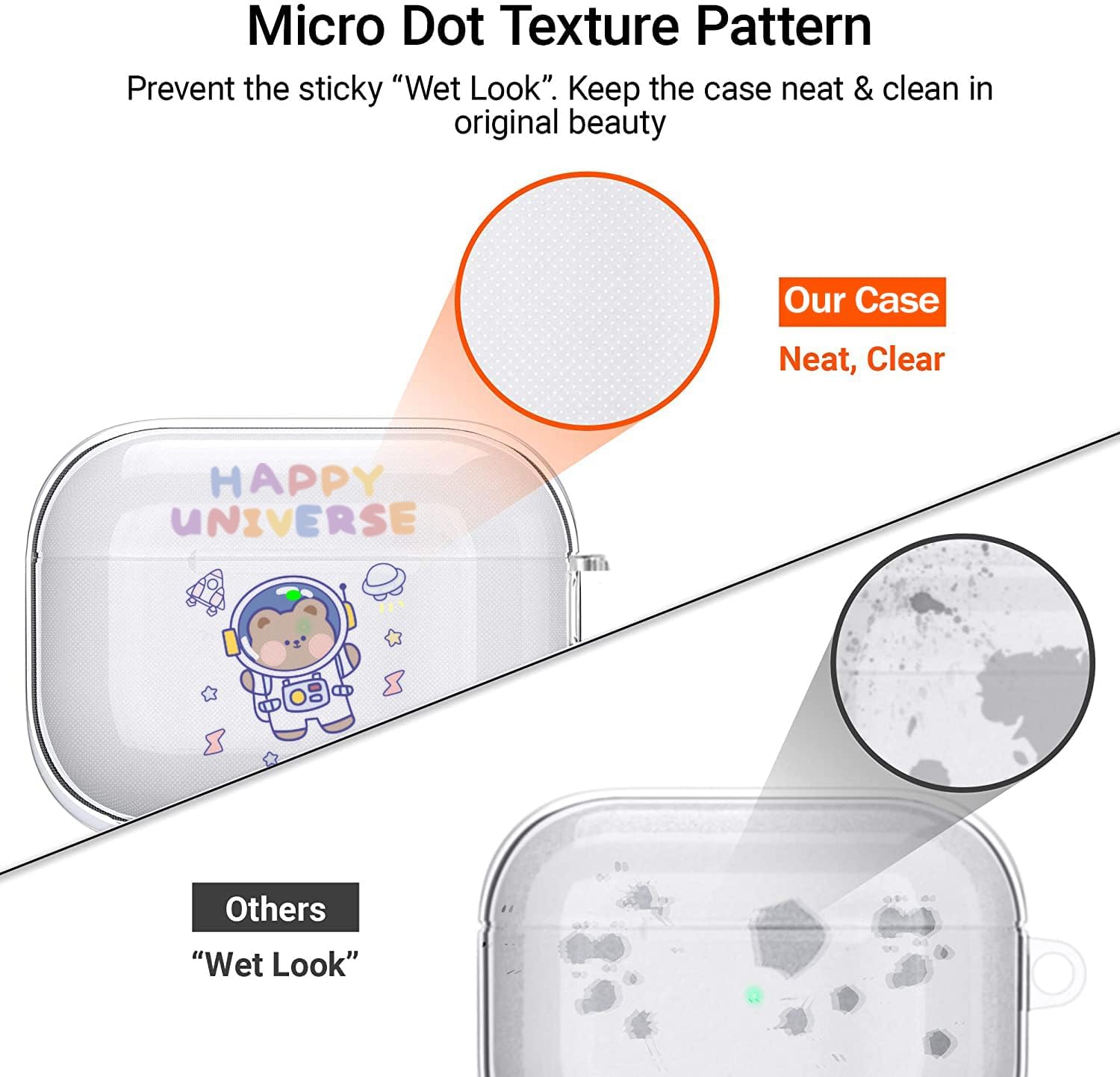 for Cute Airpods Pro 2 Case 2022 with Keychain Carabiner, Clear Cute Airpods Pro 2nd Case Cartoon Anime Pattern Soft Cover with an Ornaments for Boys Girls Women (Space Bear) image 5