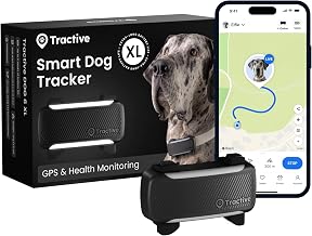 Tractive XL Smart Dog Tracker | 2026 Edition | Real-Time GPS Tracking | Escape & Health Alerts | Vitals Monitoring | Long Battery Life (Black)