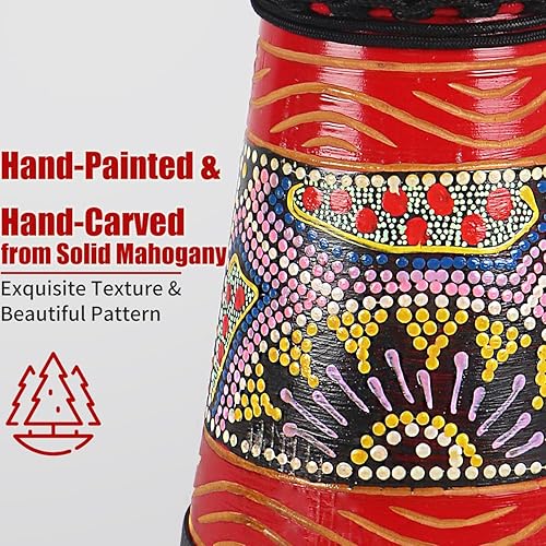 Vista 37 de lotmusic Tambor africano de Djembe, estándar 8" tambor cosido paño azul del Congo, tambor profesional del bongo con la cabeza de tambor de piel