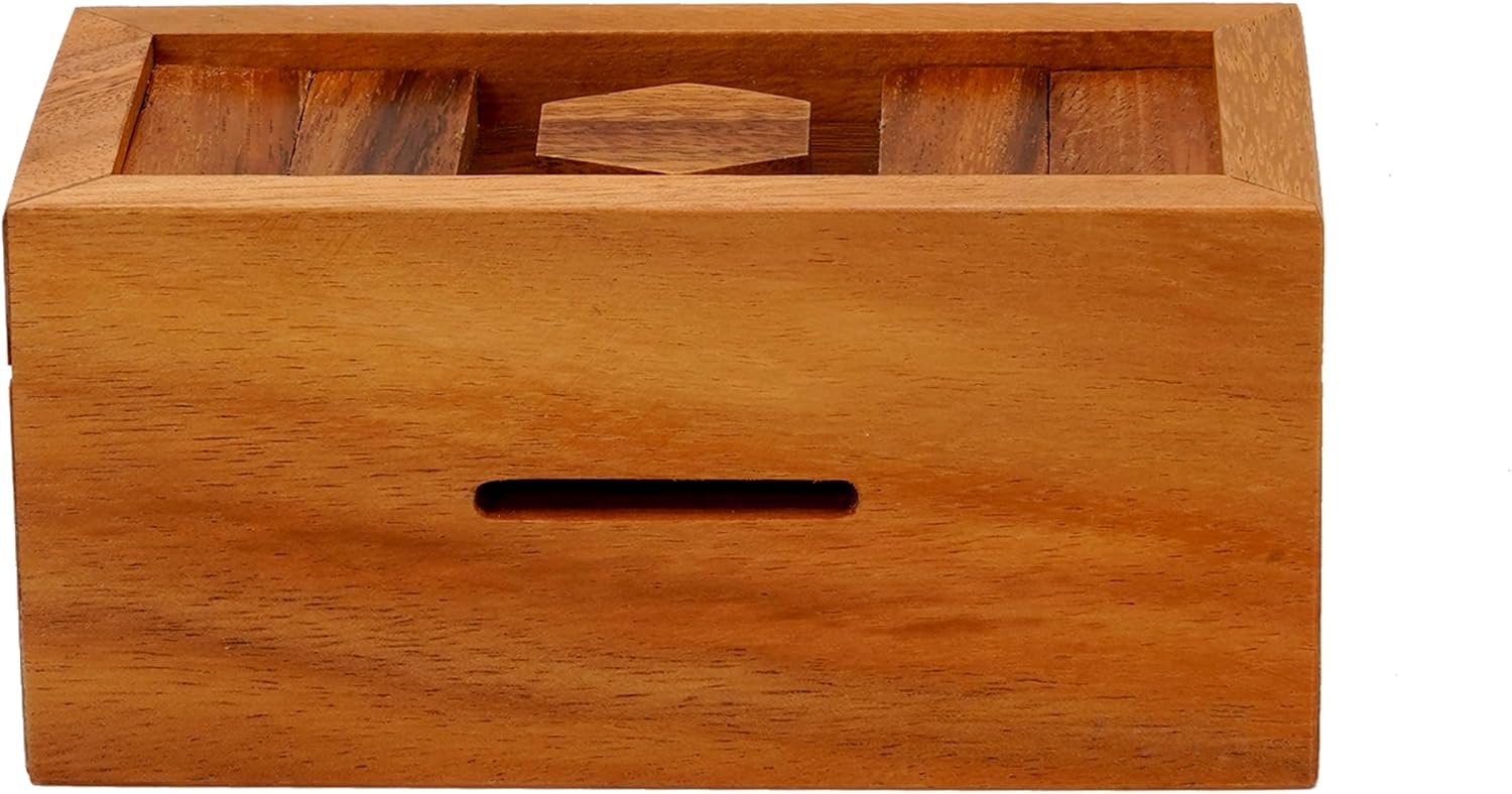 BSIRI Canopic Chest Challenging Brain Teaser Wooden Mind Puzzles and Use as Money Stash Jewelry 3D Puzzle Lock Box Gift Card Money Puzzle for Cash Gift