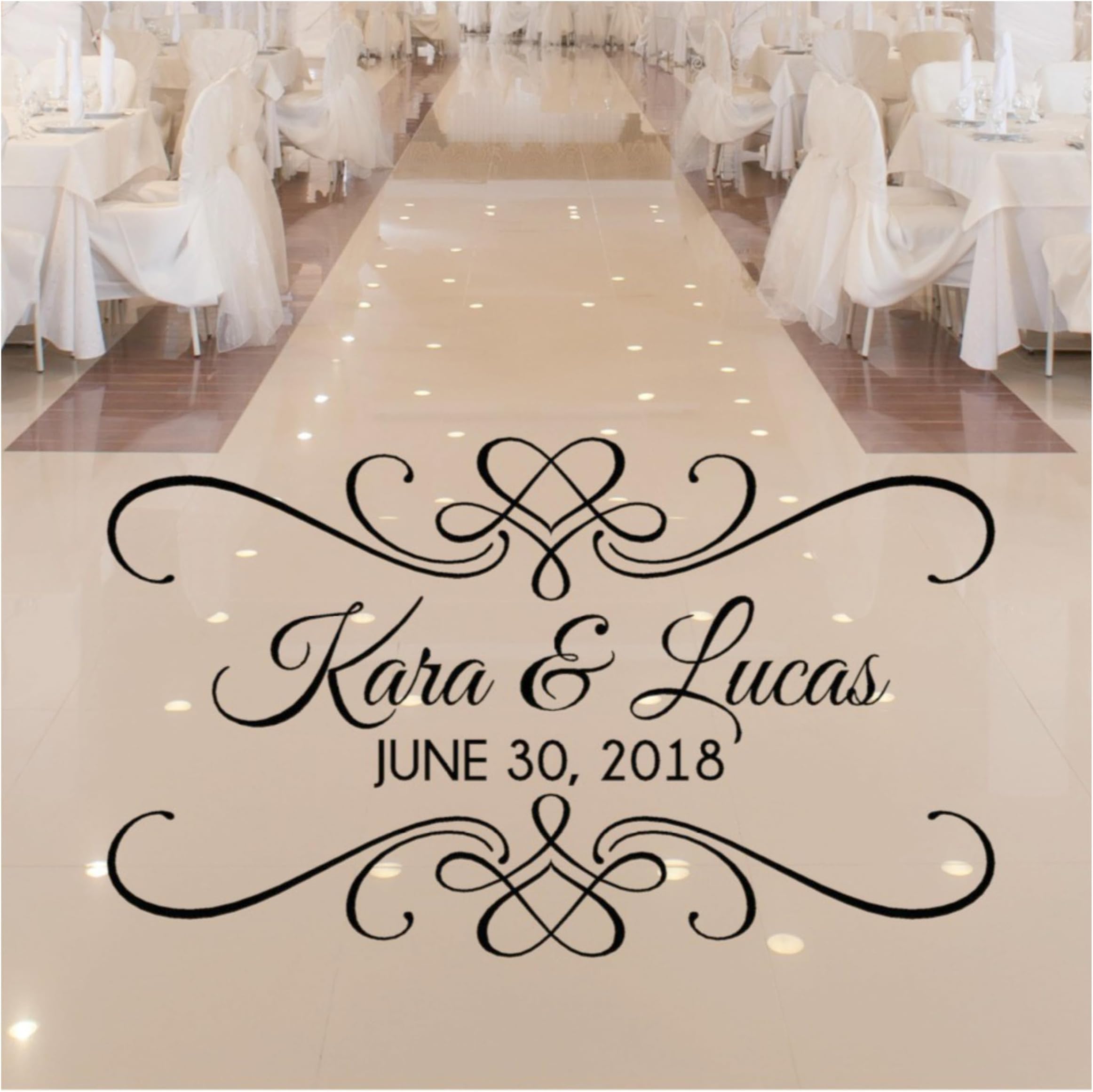 Personalized Wedding Dance Floor Decal, Wedding Reception Decor, Almost 30 Colors and Several Sizes