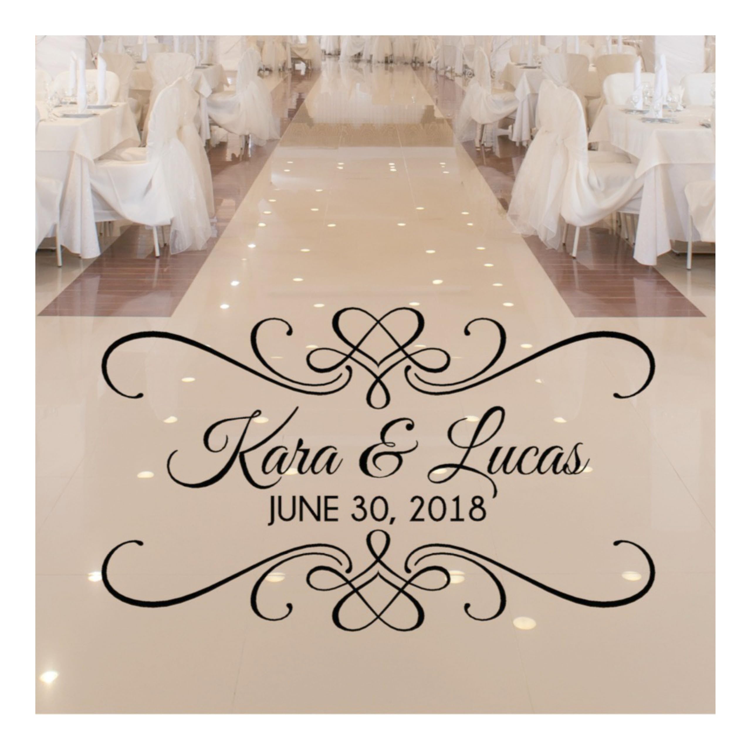 Personalized Wedding Dance Floor Decal, Wedding Reception Decor, Almost 30 Colors and Several Sizes