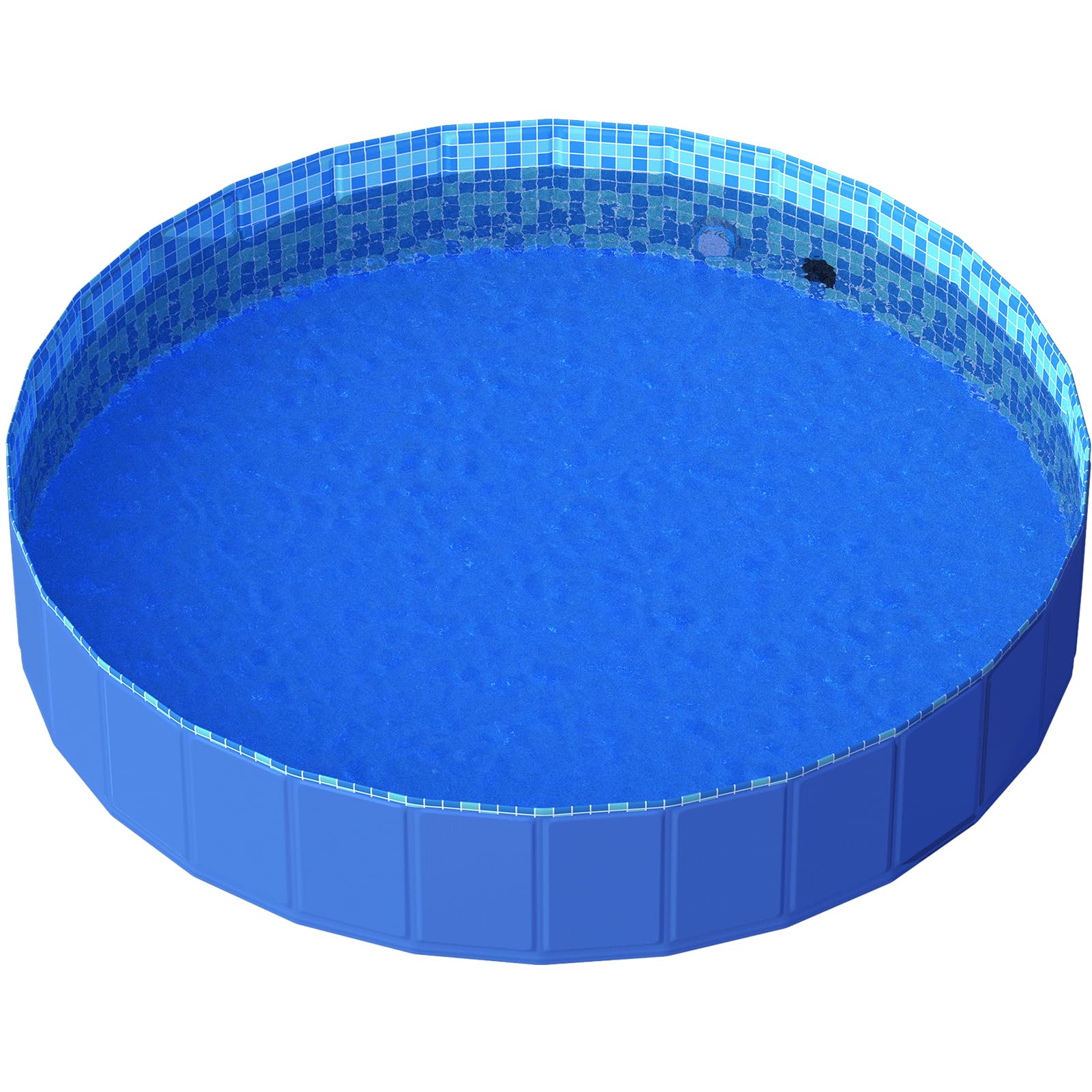 Foldable Dog Pool with RGB LED Light, 79" Collapsible Hard Plastic Kiddie Swimming Pool with Remote for Small Medium Large Doggie Kitty Puppy, Pet Bathing Tub Wading Pool for Dogs Blue