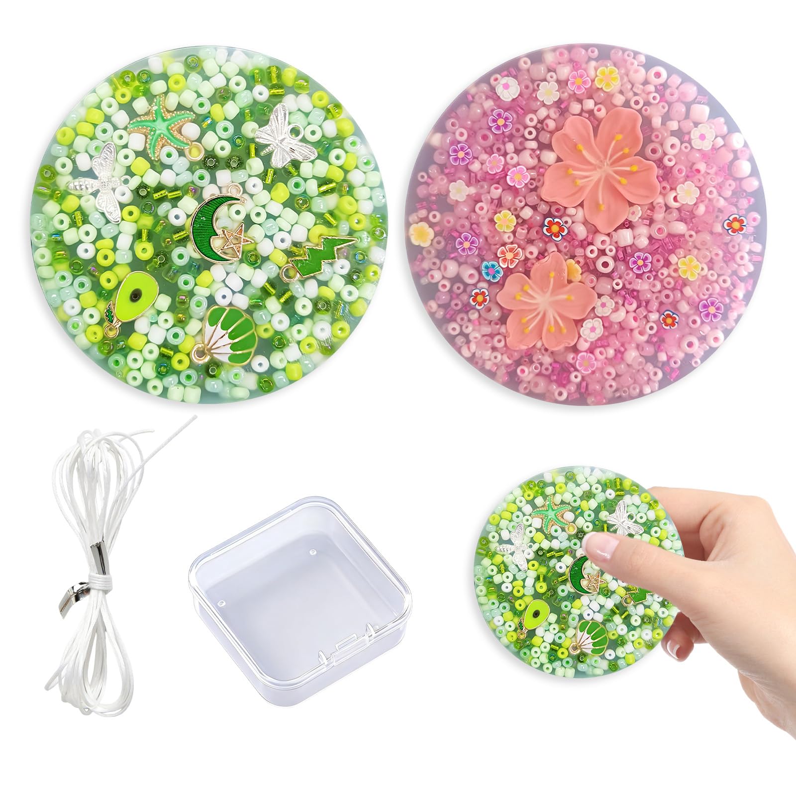 2PCS 8.5cm/3.4inch Picky Pad Sensory Fidget with Elastic String & Storage Box for Adults Skin Picking Fidget for Anxiety Relief Silicone Picking Pads for Focus and Relaxation