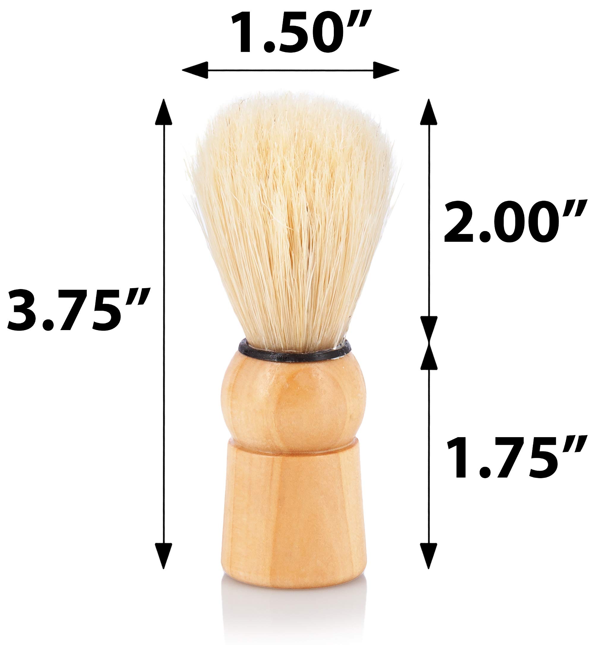 JUVITUS Shaving Brush - Boar Bristles & Wooden Handle - 3 Pack