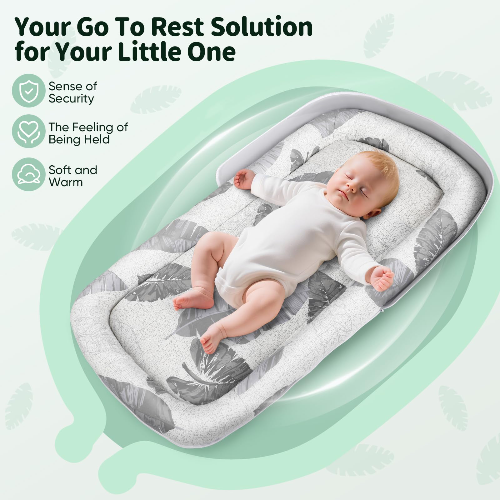 Nido para Bebé, Nido para Recién Nacidos de hasta 24 Meses - Cuna Portátil Transpirable de Doble Cara, Ligera y Lavable a Máquina con Bolsa de Transporte - para Dormir, Jugar y Viajar
