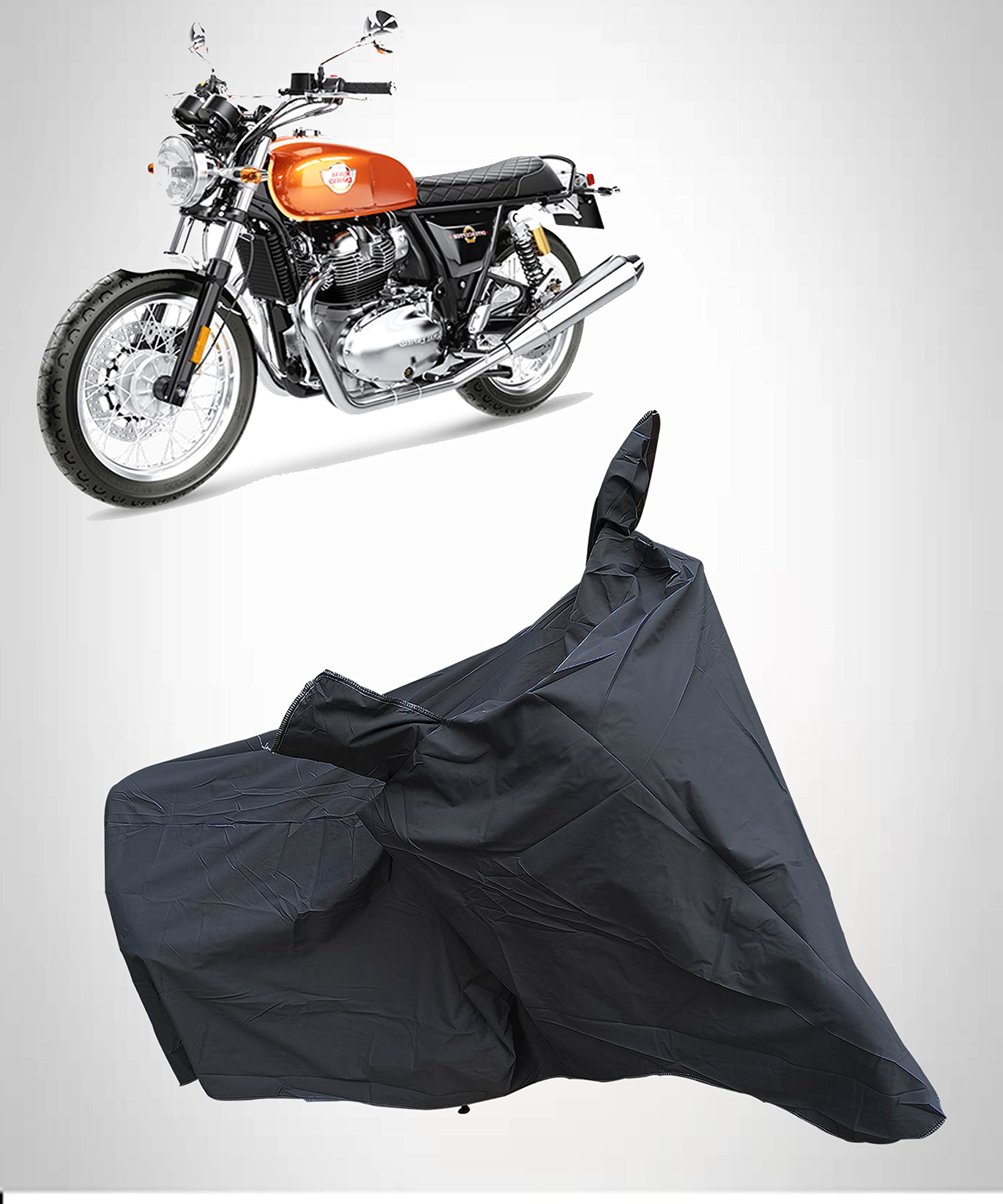 Interceptor 650 Waterproof Bike Body Cover | For Snow + Sun & Dust Protection Easy To Clean + Belt With Lock, Black-image-16