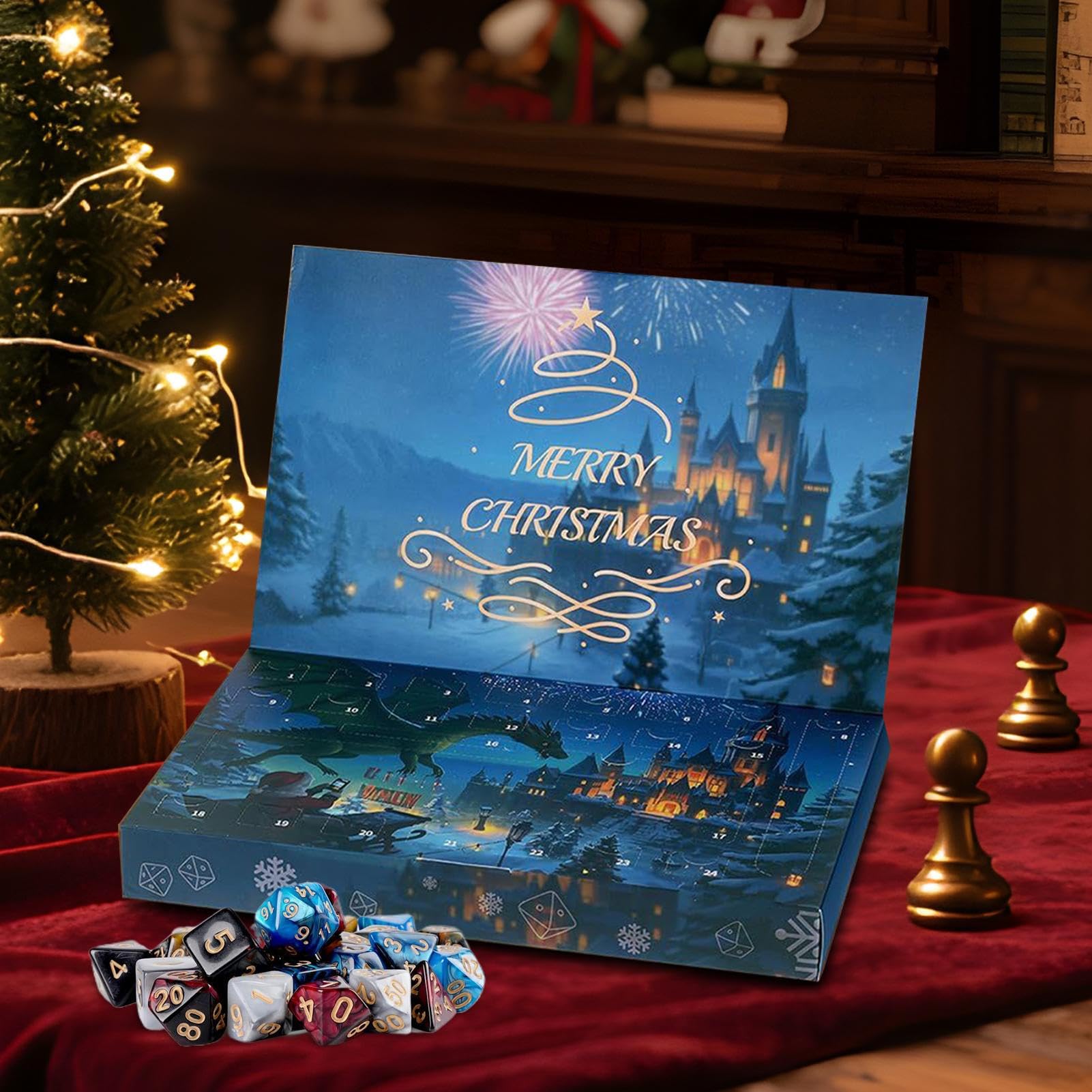 Calendario De Adviento De Dados Dnd Hfzczw 2025 - 28 Piezas Colorido