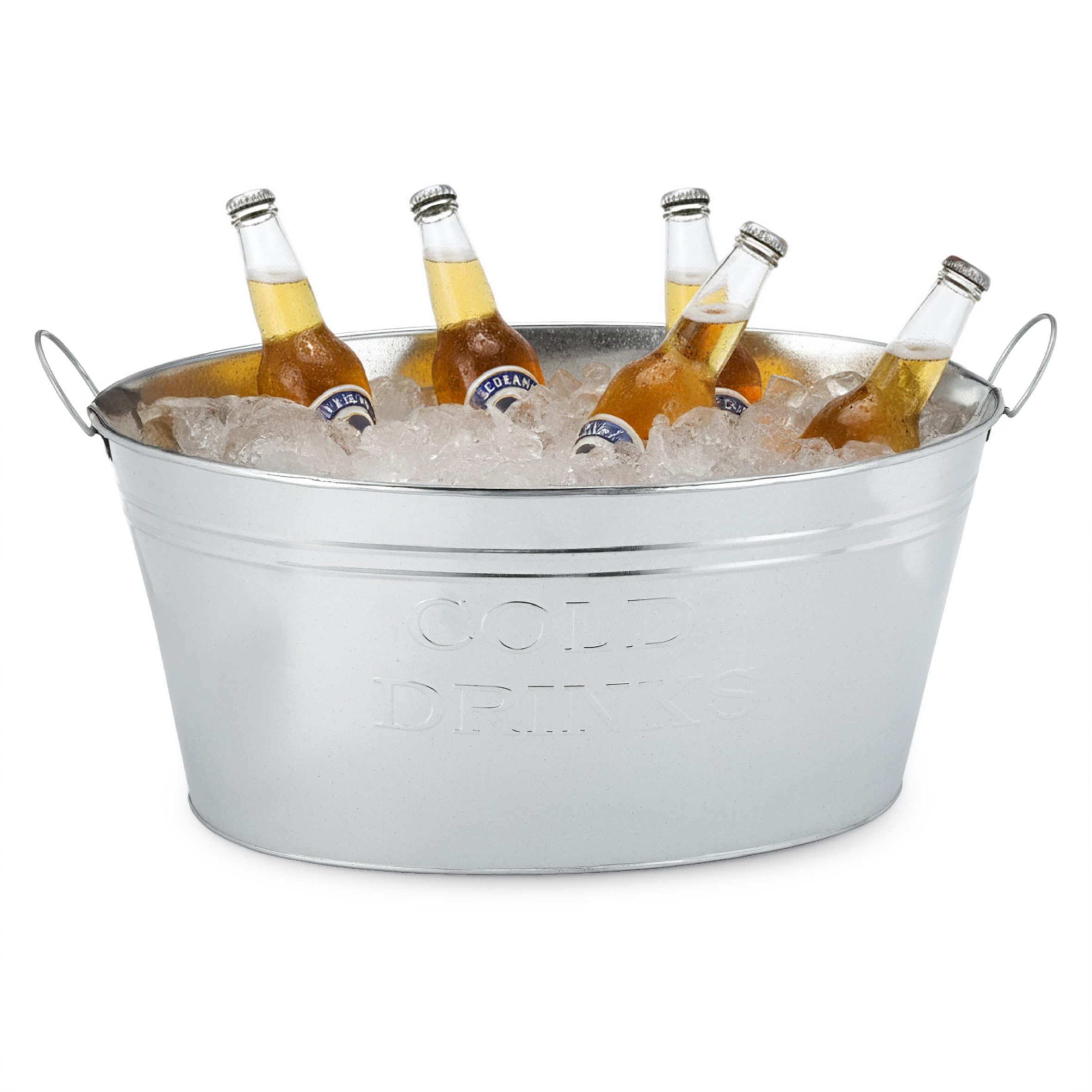 Spetebo Cubo para mantener las bebidas frías; de zinc, de 24 litros; contenedor de cubitos de hielo