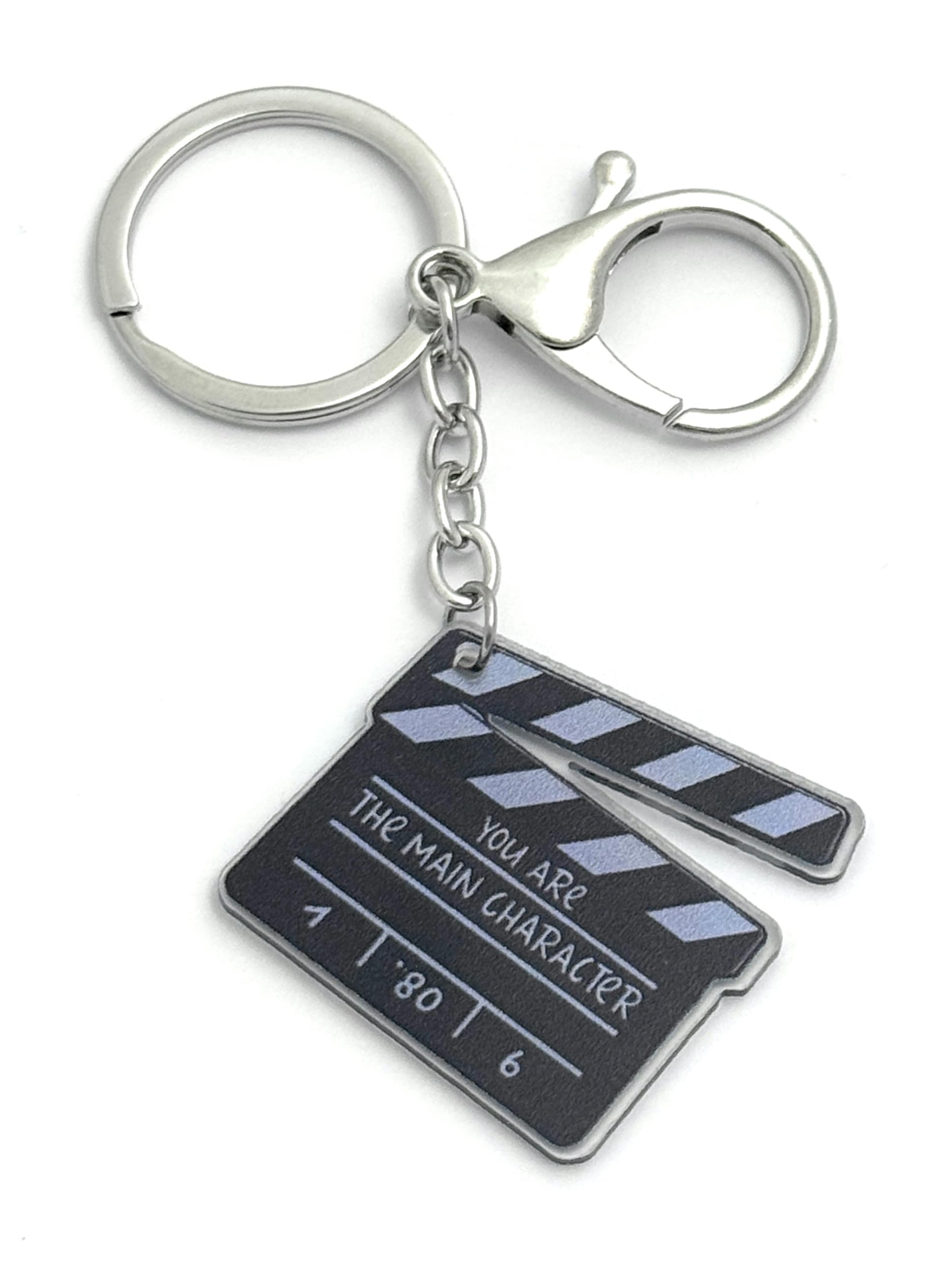 FizzyButton Gifts Movie Clapperboard Main Character Keyring Key Ring with Acrylic Charm