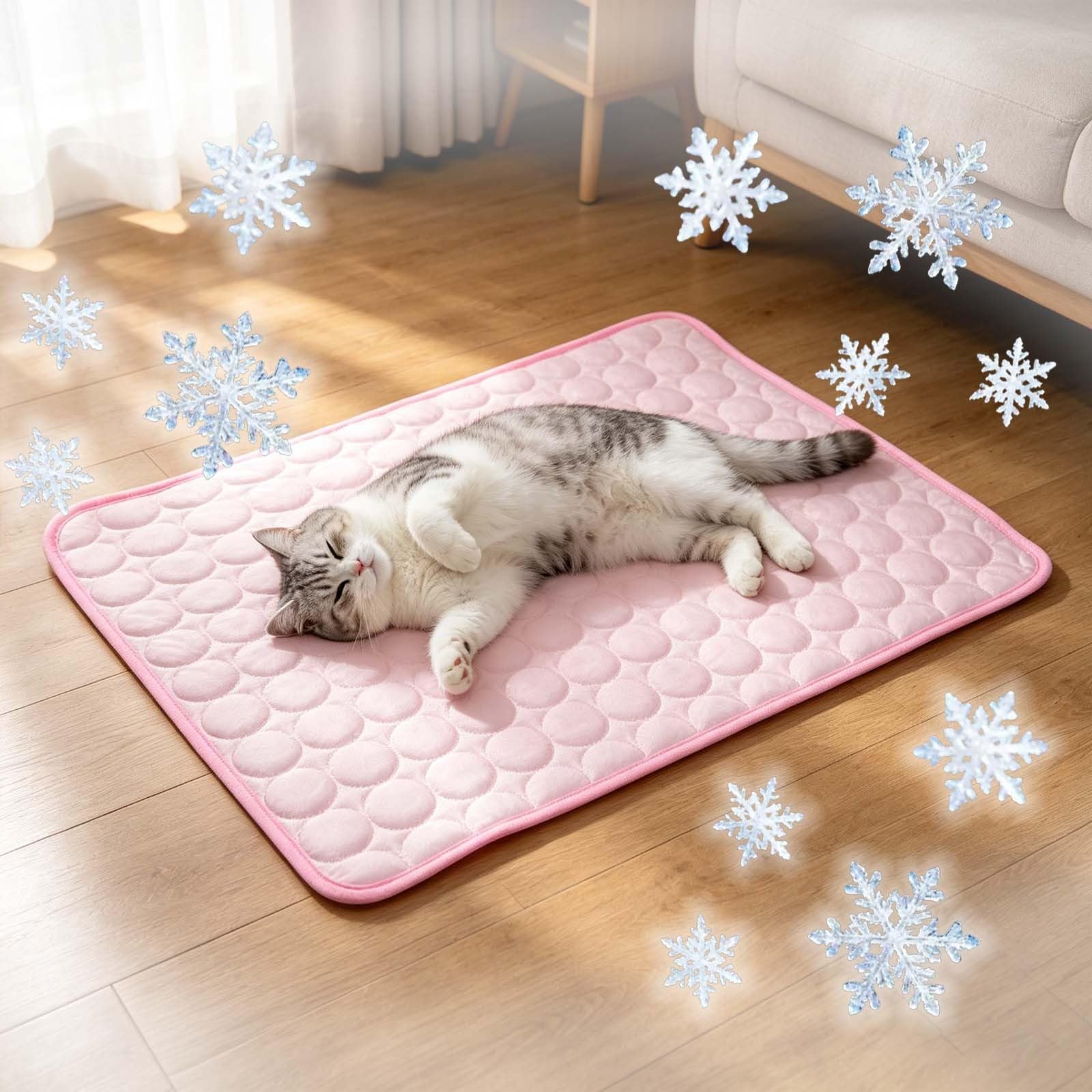Cooling Mat for Dogs, Pet Cool Bed Mat, Washable Pet Bed Mats for Dogs and Cats, Non-Slip Cool Blanket for Indoor Outdoor Use, Ideal for Crates, Couches & Car Seats