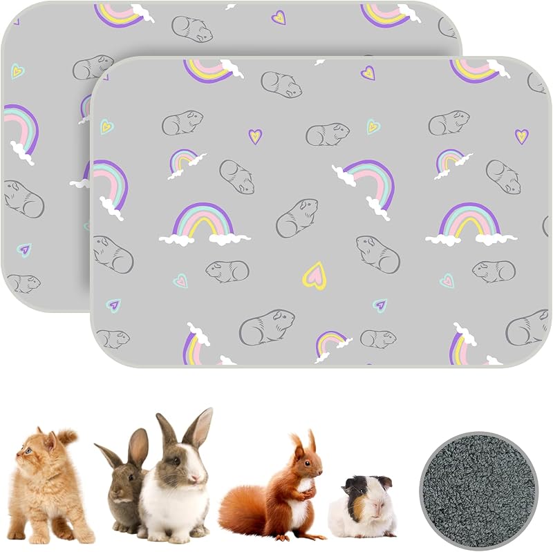 Forro lavável e impermeável para gaiola de pequenos animais Homimp, antiderrapante, cinza, 40,64 x 60,96 cm, pacote com 2