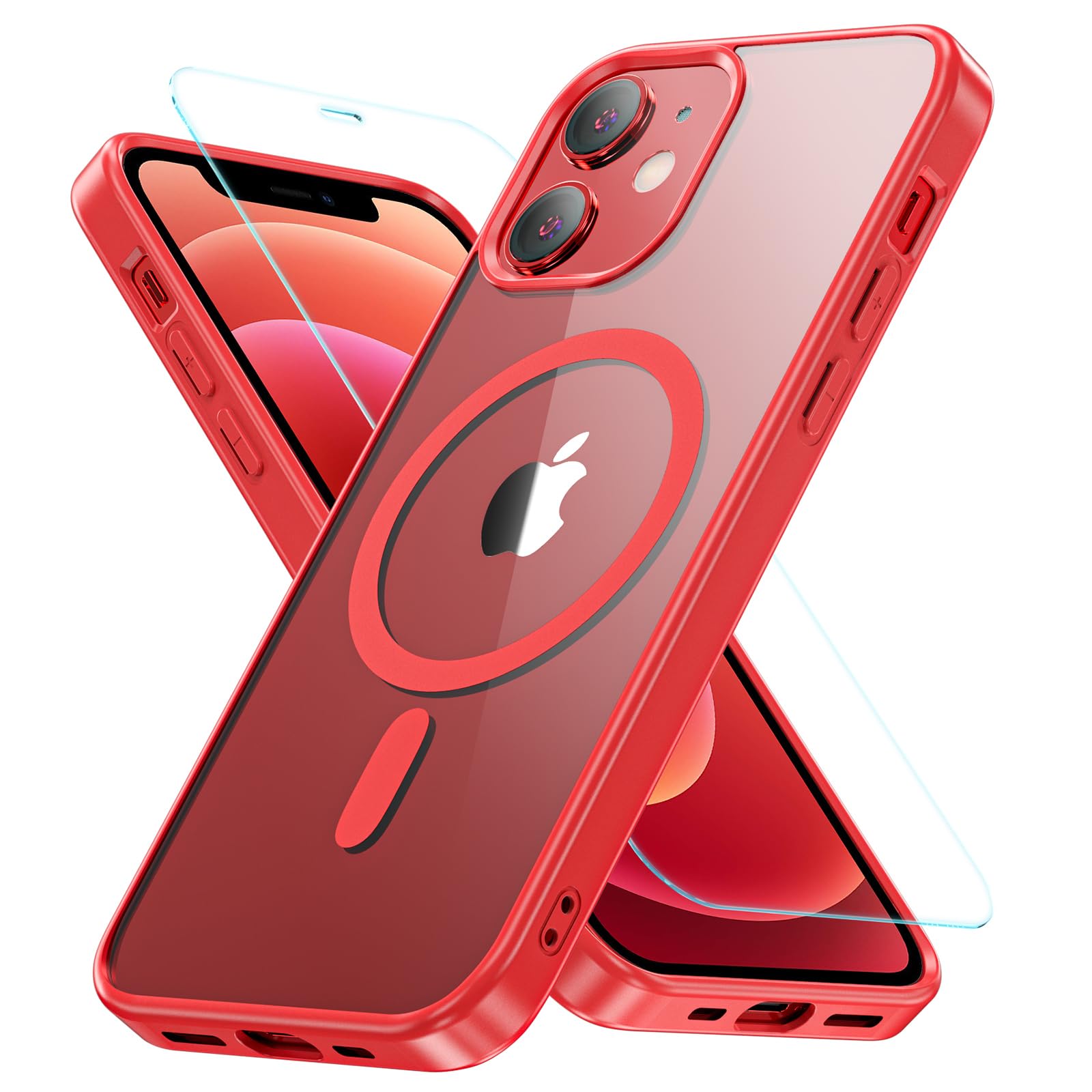 iPhone 12 Mini ケース クリア ガラスフィルム付き 耐衝