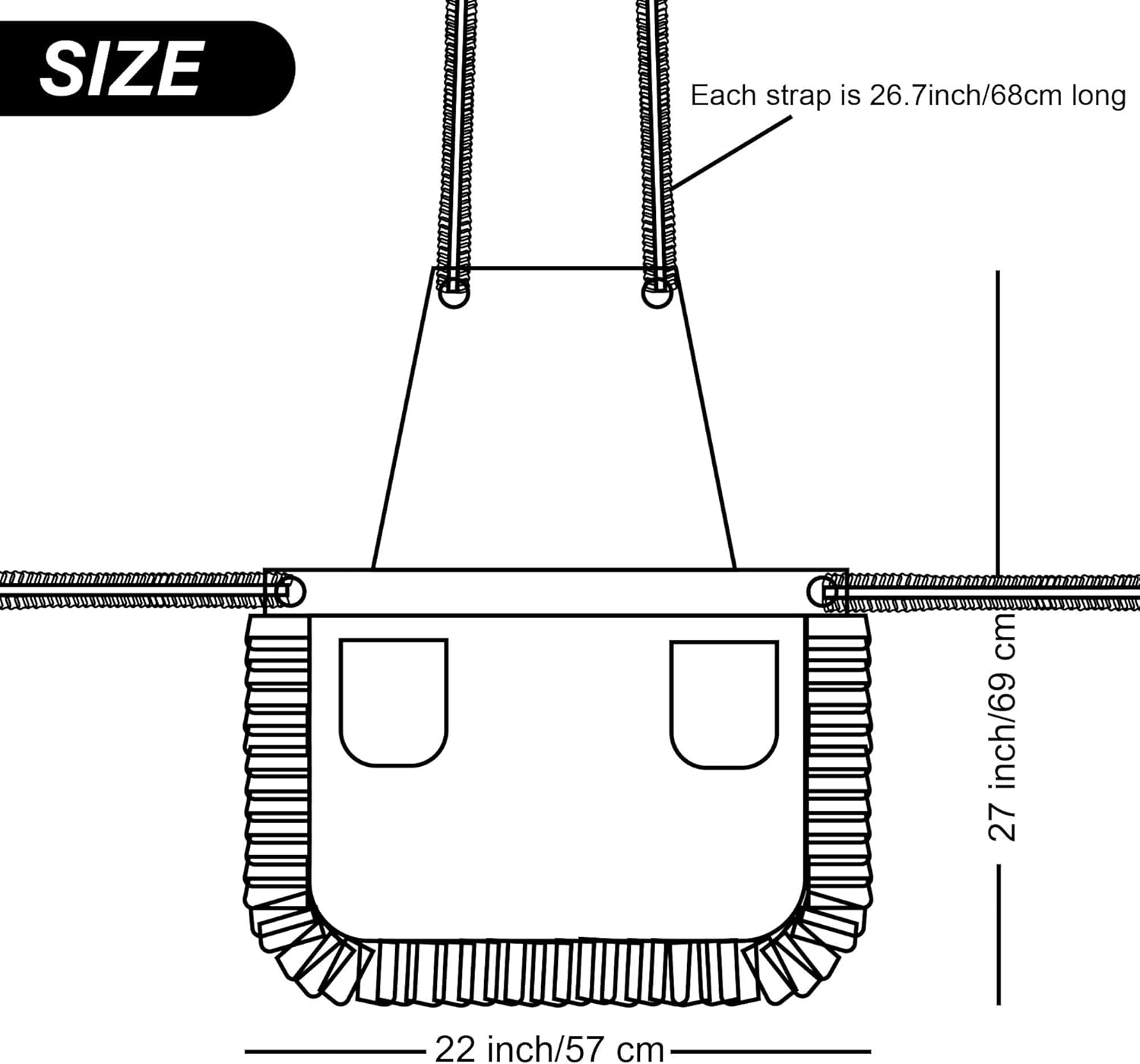 Glossy Cute Ruffled Apron, Lace-Up Model with Two Pockets, Vinyl Apron for Artists and Barbers, Waterproof - Image 3