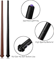 Vista 6 de Sumind 4 varitas mágicas iluminadas de princesa de hadas con sonido, varita de mago de bruja iluminadora, accesorio de disfraz para Navidad, fiesta