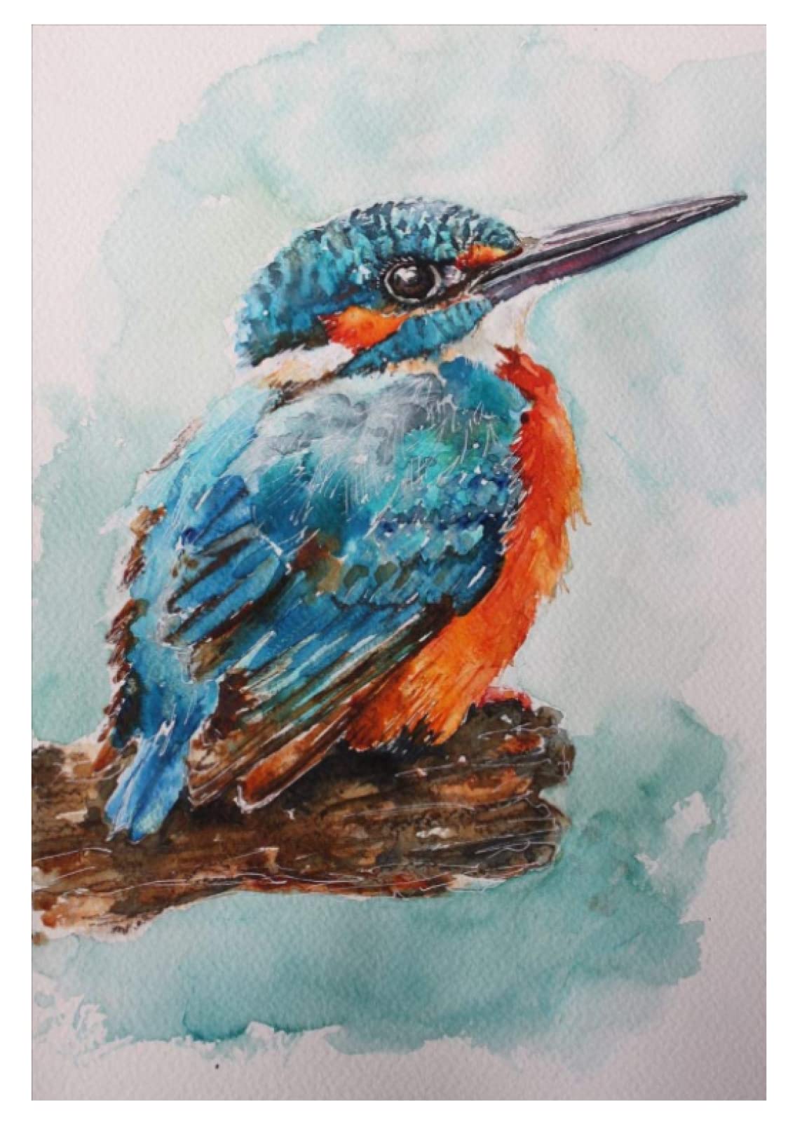 Pintura Por Números Para Adultos, Acuarela, Martín Pescador, Kit De Pintura Por Números, Pintura Al óleo, Lienzo De Dibujo Para Decoración Del Hogar, 15.7 X 19.7 In, Sin Marco