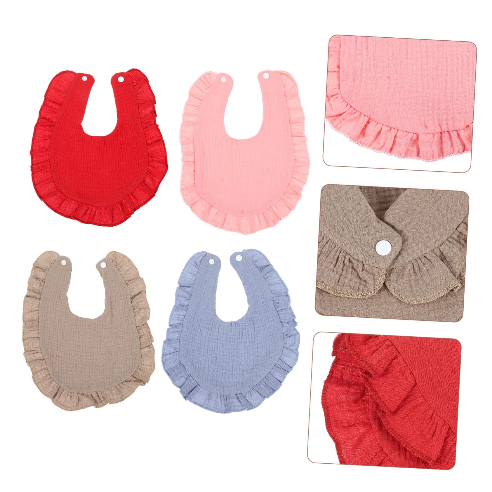 4 piezas Baberos de Algodón Impermeables para Bebés Baberos para Niñas Diseño Ligero y Práctico