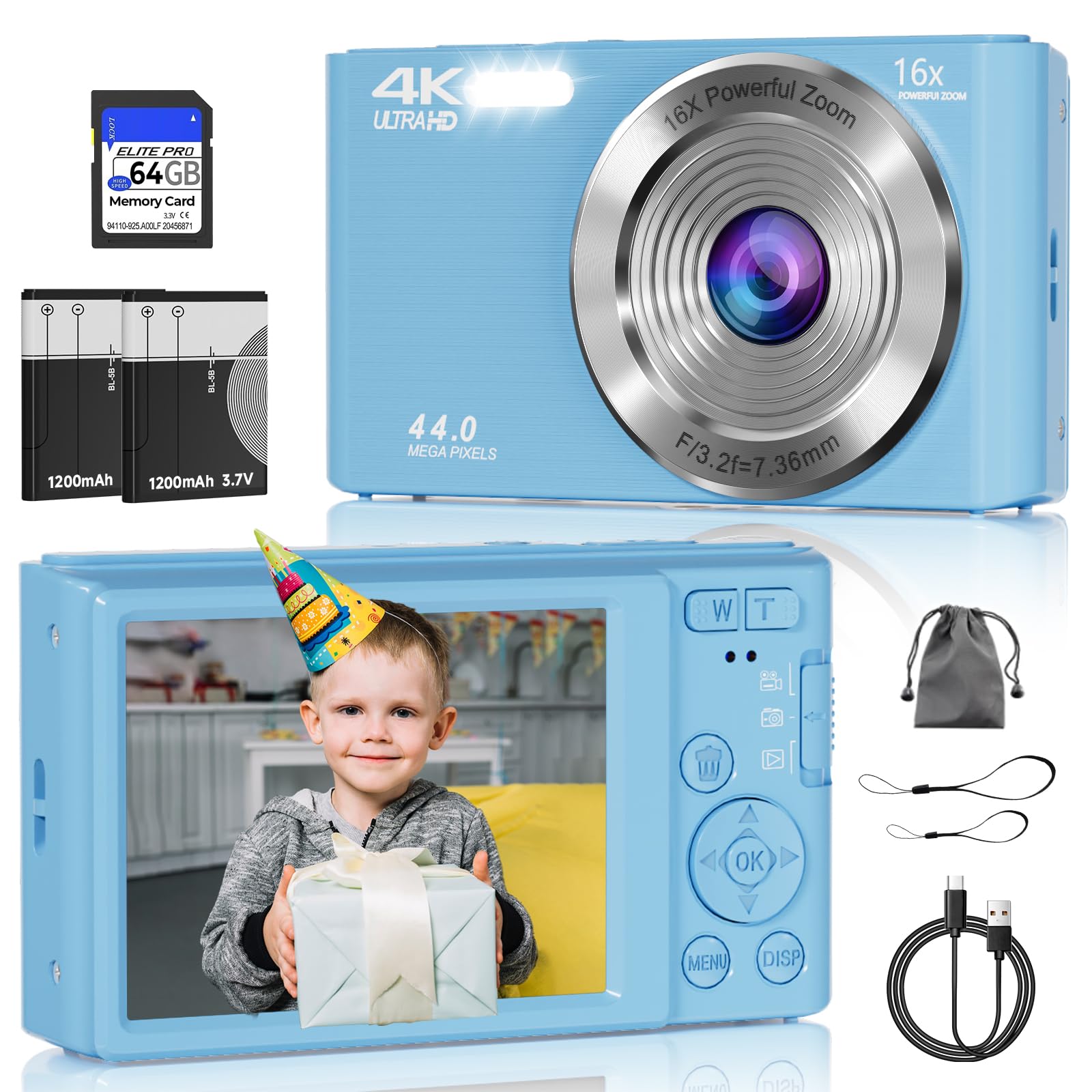 Amazon.com : Digital Camera, FHD 4K Digital Camera with 64GB SD