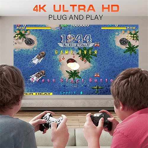 Vista 2 de Proyector P30 MAX con 2 gamepads Android 11 Wifi6 BT Home Theater Office Outdoor Smart Portable 4K HD Proyector (35000+Juegos)
