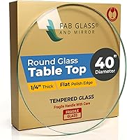 Vista 59 de Fab Glass - Mesa redonda de cristal de 48 in, grosor de 3/4 in, cristal pulido plano templado, Vidrio, Transparente
