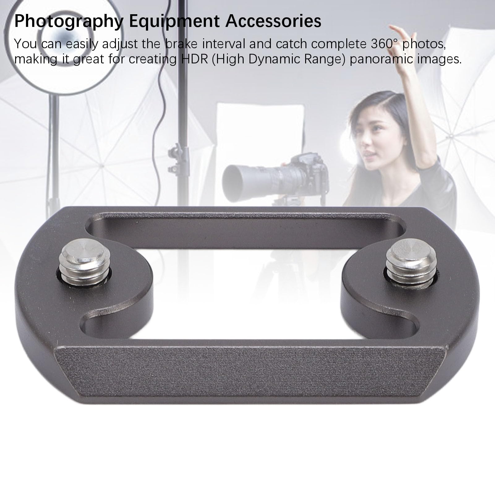 Quick Release Clamp Built in Bubble Level, 360° Tripod Quick Release Plate HDR Tripod Head with 3/8in Threaded, Adjustable Lever Knob QR Clamp for Tripod Ballhead Universal