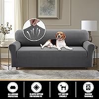 Vista 3 de PrinceDeco Waterproof Couch Covers Slipcovers for Sofas,1 Piece Stretch Jacquard Sofa Slipcover Leakproof Pet Friendly Furniture Protector for Kids