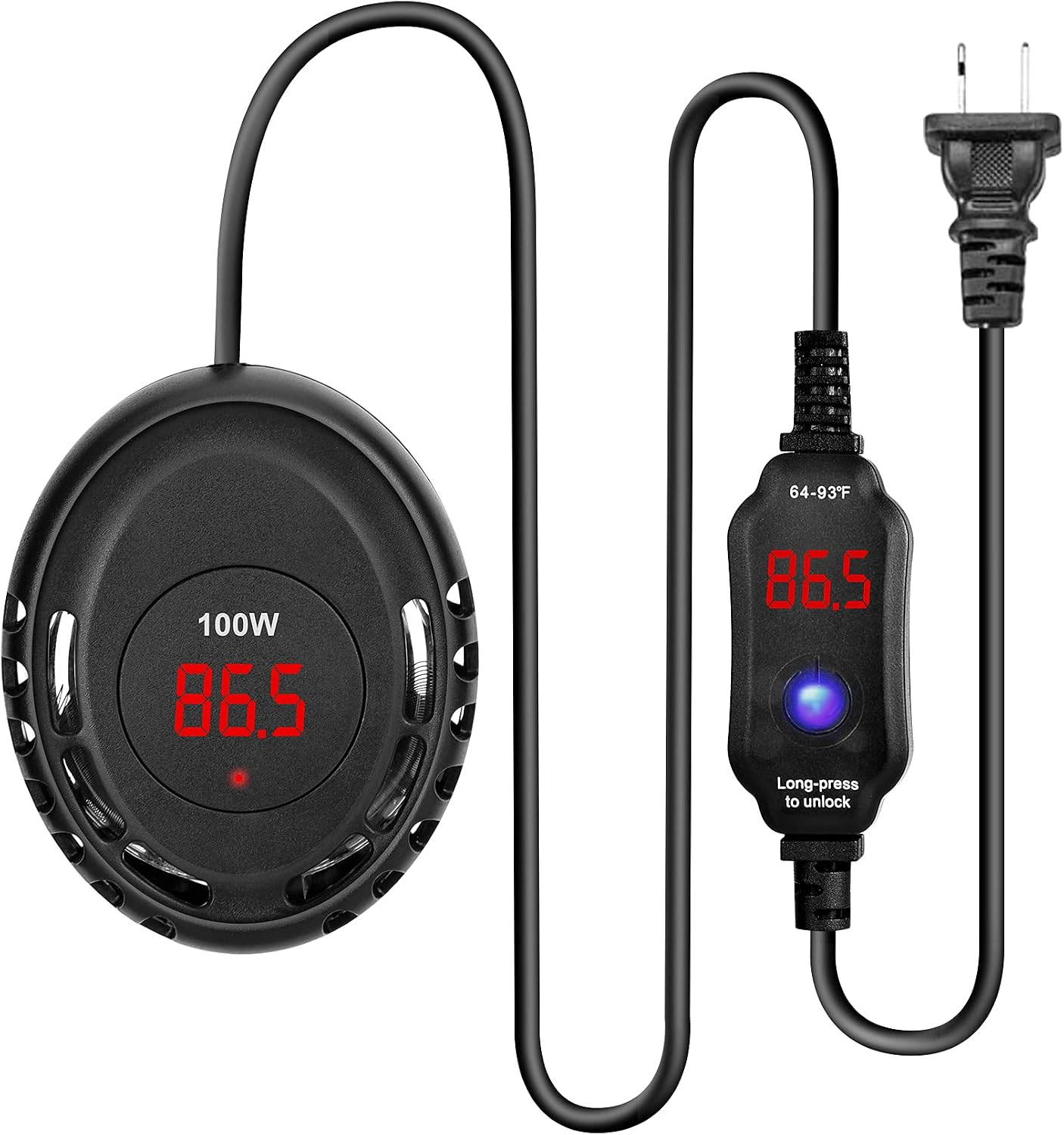 SZELAM Mini Submersible Aquarium Heater, Small Fish Tank Heater 100W, Precise Temperature Control with External Touching Controller,…