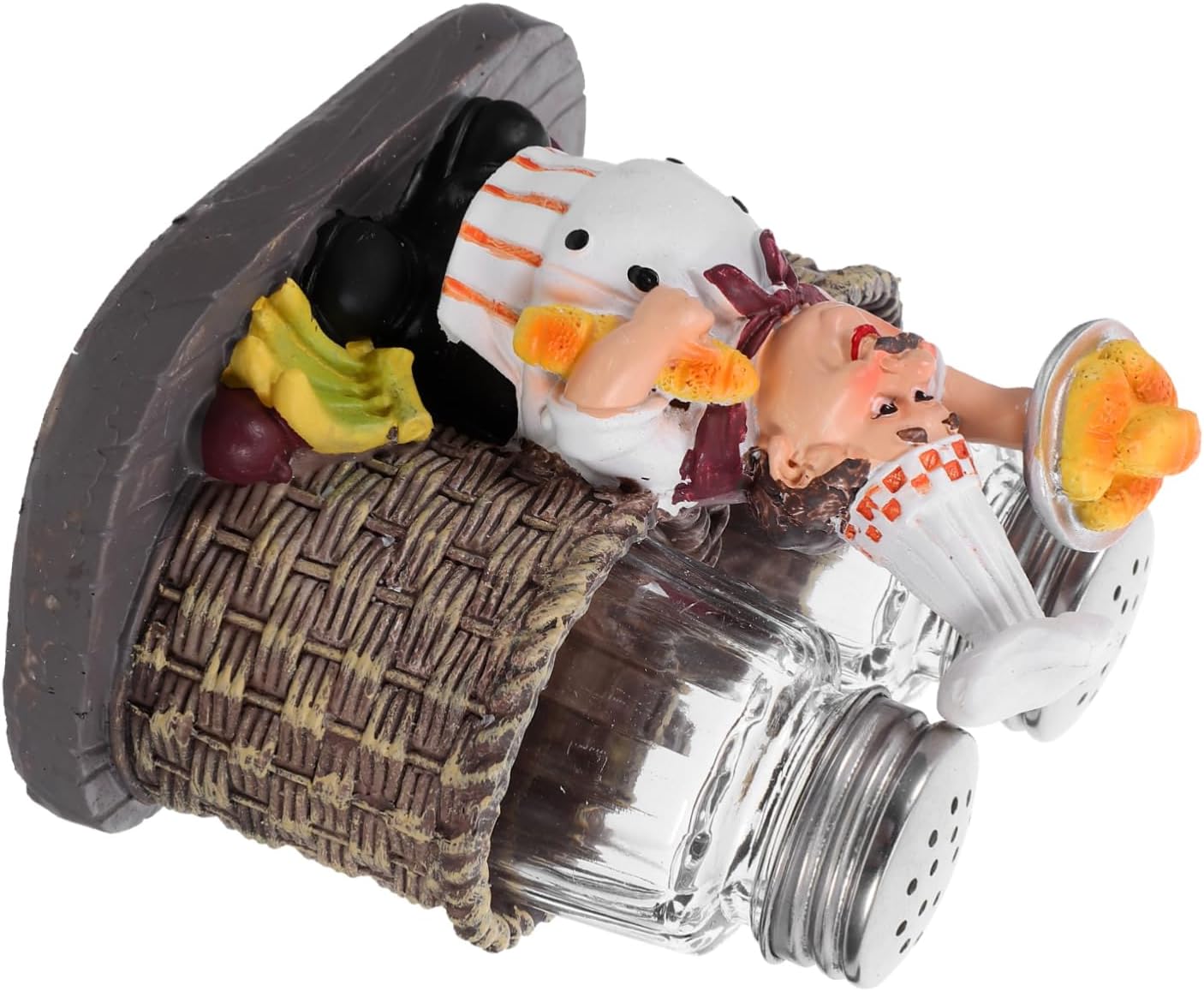 KICHOUSE Compact Salt Pepper Storage Containers Chef Statue Spice Jar Seasoning Bottles for Home Restaurant
