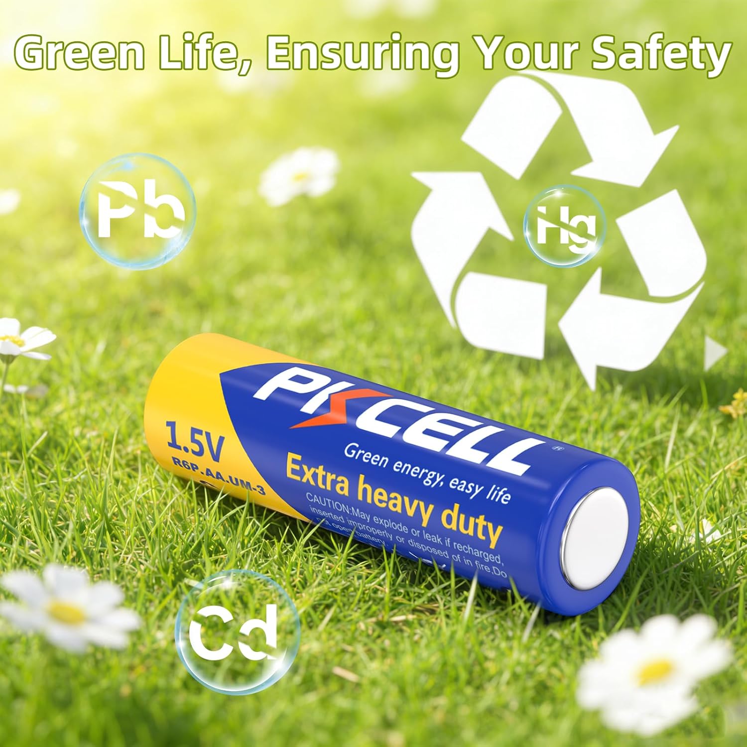 PKCELL AA Batteries 100 Pack, Double A Batteries, 1.5V High-Performance Carbon Battery for LED Candles Clock Remote Controls Flashlights