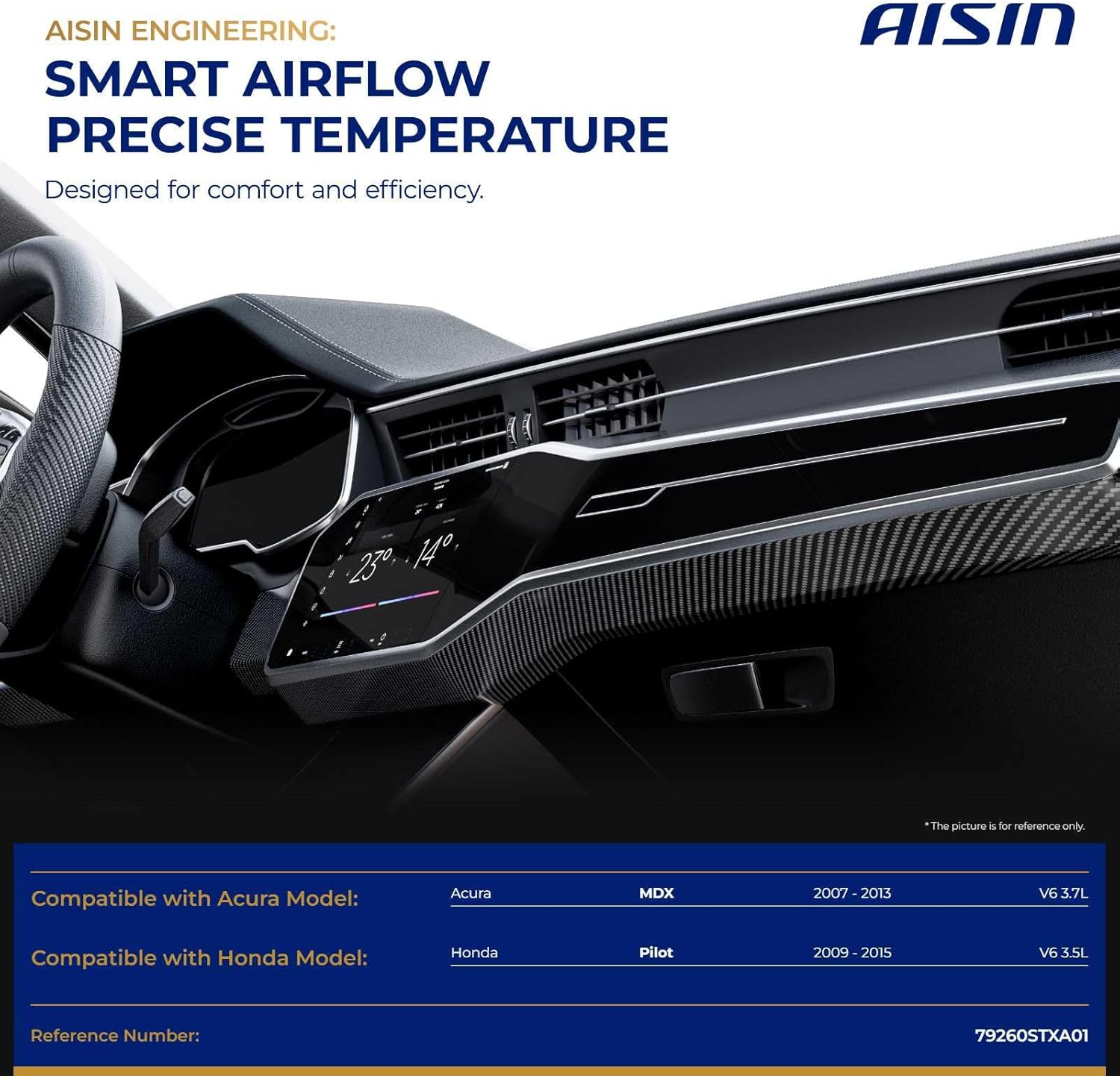 AISIN AFTERMARKET BDAZ-00364 Auxiliary HVAC Blend Door Actuator - Compatible with Honda Pilot 2009-2015, Acura MDX 2007-2013 - Temperature
