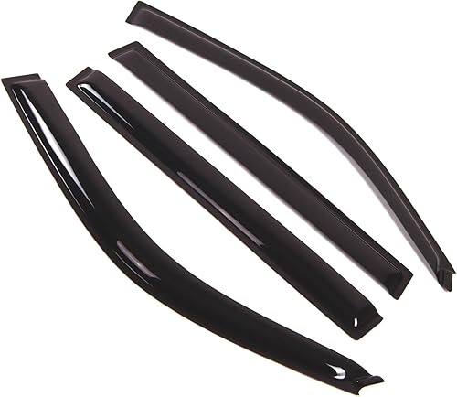 Tuningpros Visera de ventana compatible con Toyota Land Cruiser 1998-2007, DGWV2-292-2 Deflector de montaje exterior, protector de lluvia de humo