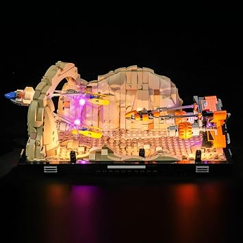LocoLee LED Light Kit Compatible wit Lego Mos ESPA Podrace Diorama 75380 No Models Only Light Creative Lighting Set Accessories Compatible with Lego 75380 Mos ESPA Podrace Diorama Set