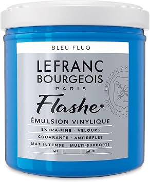 طلاء الفينيل Lefranc Bourgeois Flashe - أزرق فلوري، جرة سعة 125 مل