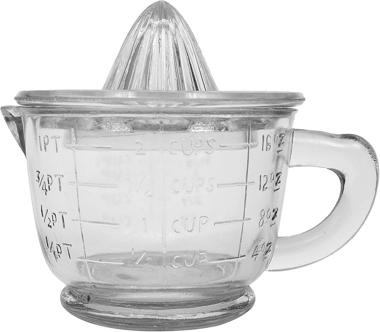 2Piece Clear Pressed Glass Juicer Home & Kitchen